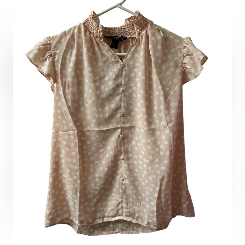 NWT Pink Polka Dot Blouse